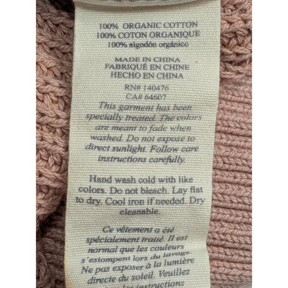 Faherty Womens Sz M Sunwashed Cotton Fisherman Chunk Knit Sweater Mahogany Rose - Picture 6 of 9